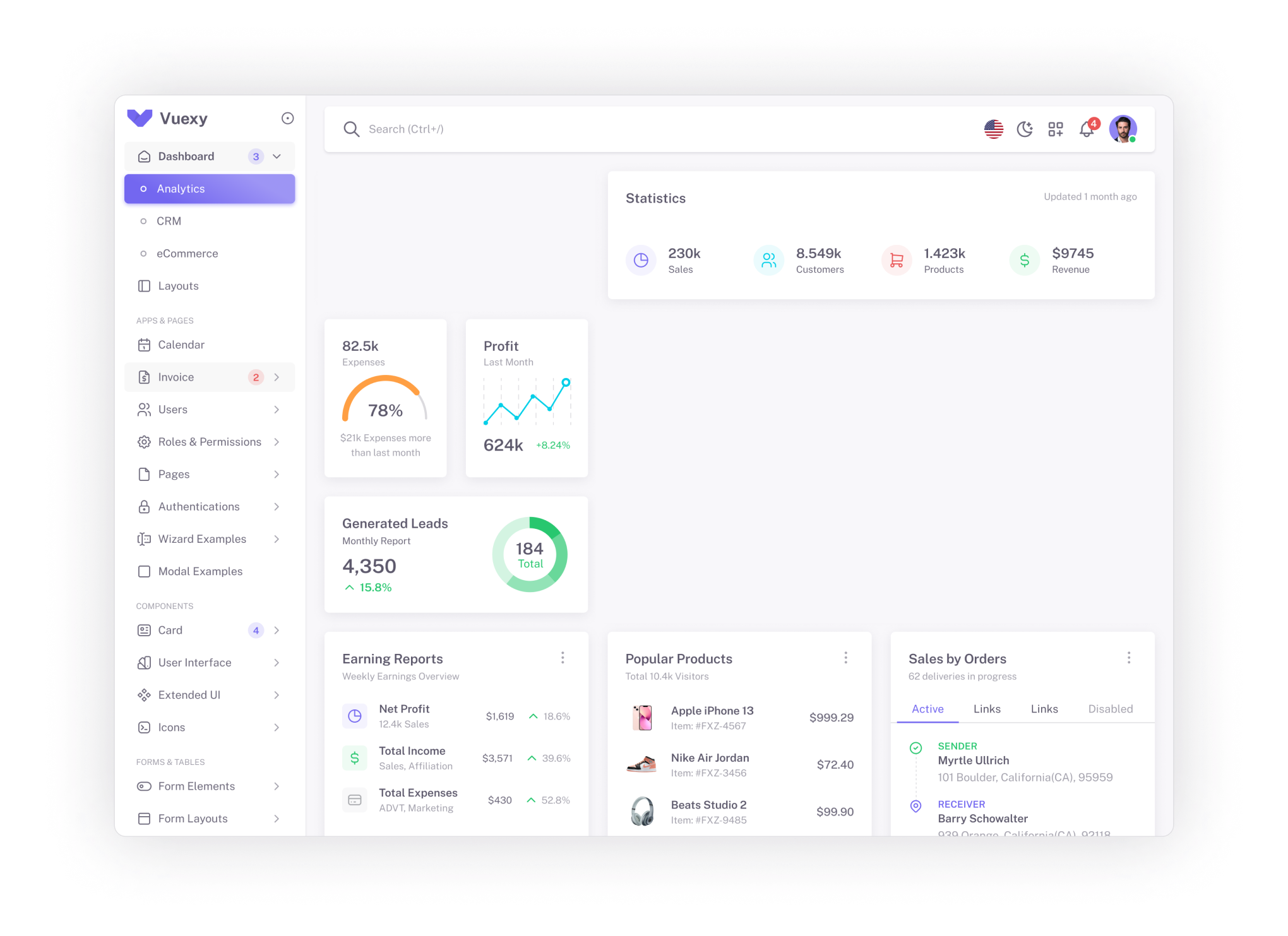 SATA Dashboard Preview